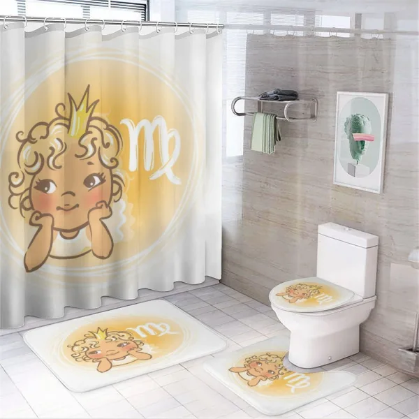 Baby Girl Crown Angel on a shower curtain
