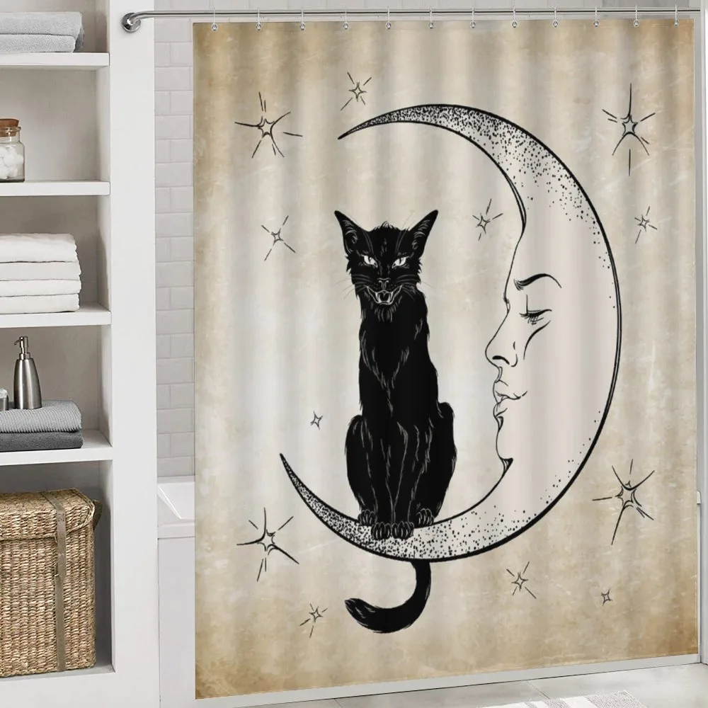 Black Cat Siting on Moon — Detail 4