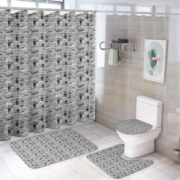 Comic Funny Rabbits on a shower curtain