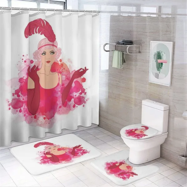 Feather Headband on a shower curtain
