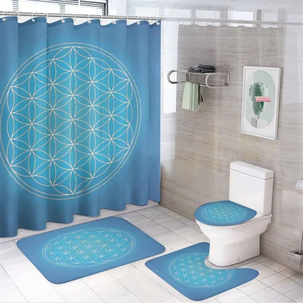 Flower of Life Grid on a shower curtain