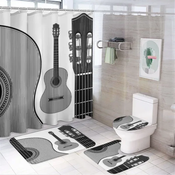 Folk Country Music Theme on a shower curtain