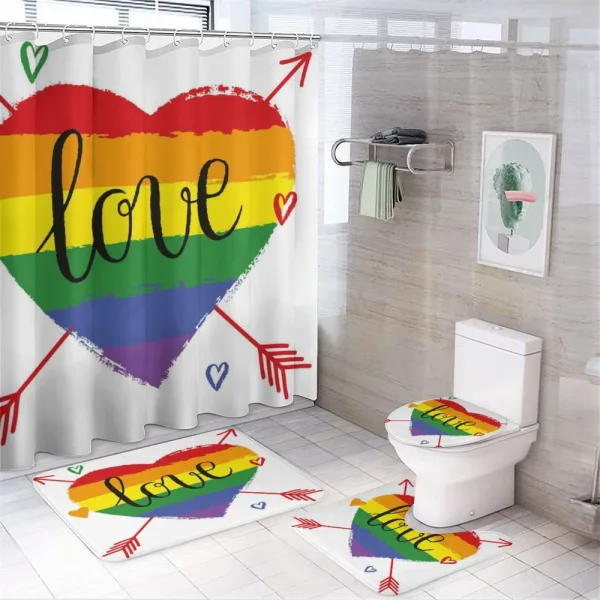 Heart Arrows Love Doodle on a shower curtain