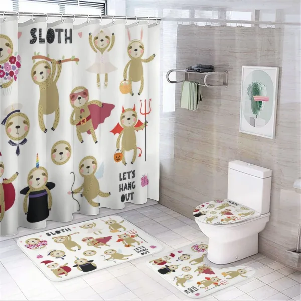 Lazy Animal Flowers on a shower curtain