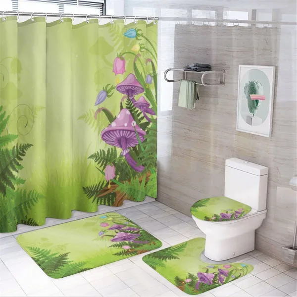Mushroom Flower Magic on a shower curtain