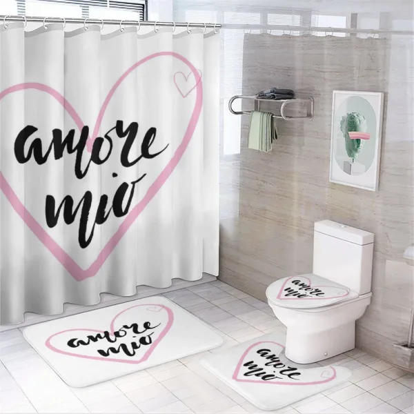 My Love with a Heart on a shower curtain
