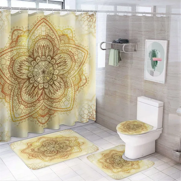 Overlapped Leaves on a shower curtain