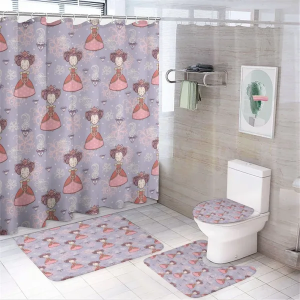 Princess Cups on a shower curtain