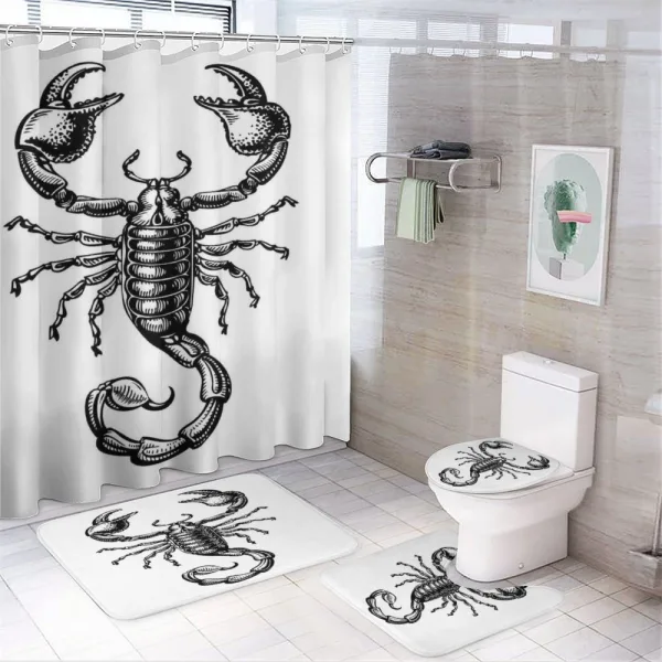 Sketch Tattoo on a shower curtain