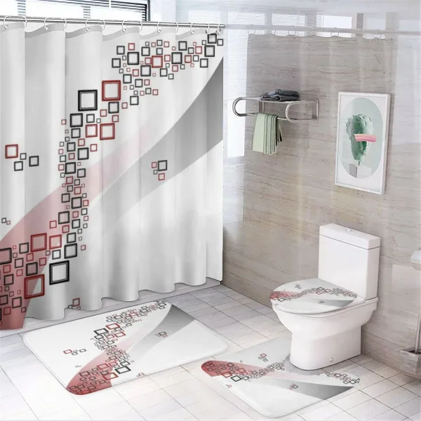 Square Wavy Shapes on a shower curtain
