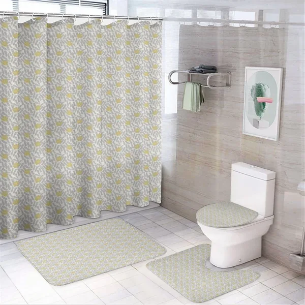 Various Winter Leaves Dots on a shower curtain