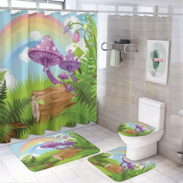 Wood Grass Fungus Art on a shower curtain