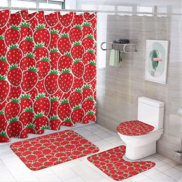 Yummy Strawberry Botany on a shower curtain