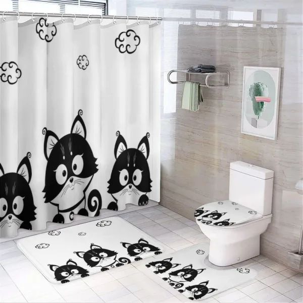 3 Kittens on a shower curtain