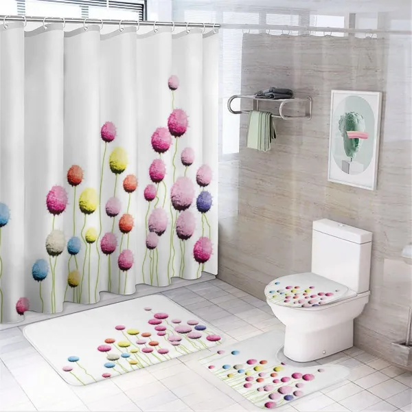 Amaranth Flower Pattern on a shower curtain