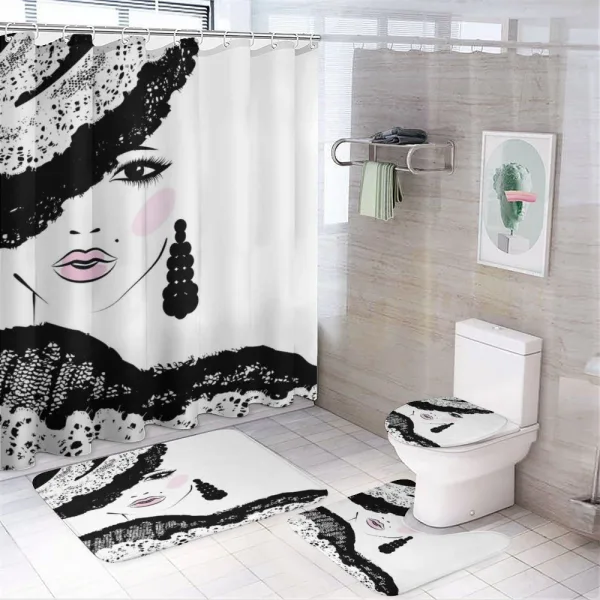 Baroque Woman Hat on a shower curtain