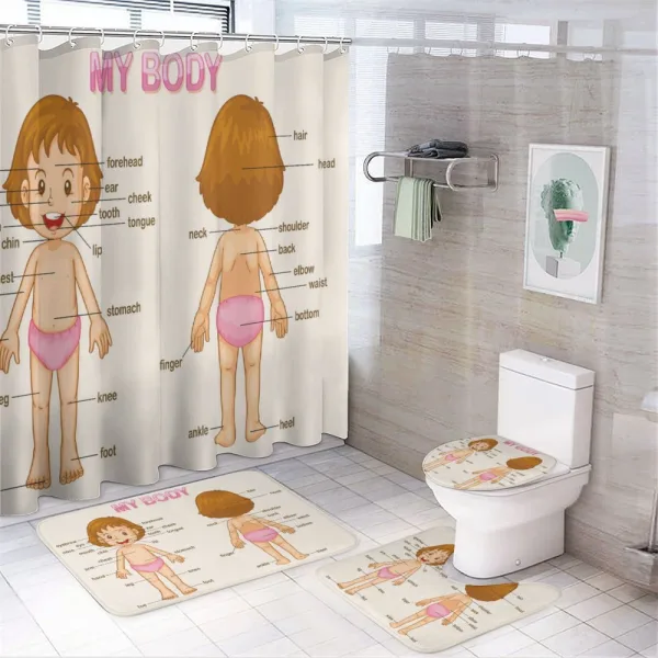Cartoon Children on a shower curtain