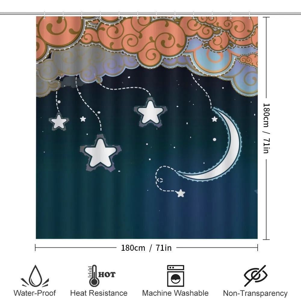 Clouds Stars and Moon — Detail 2