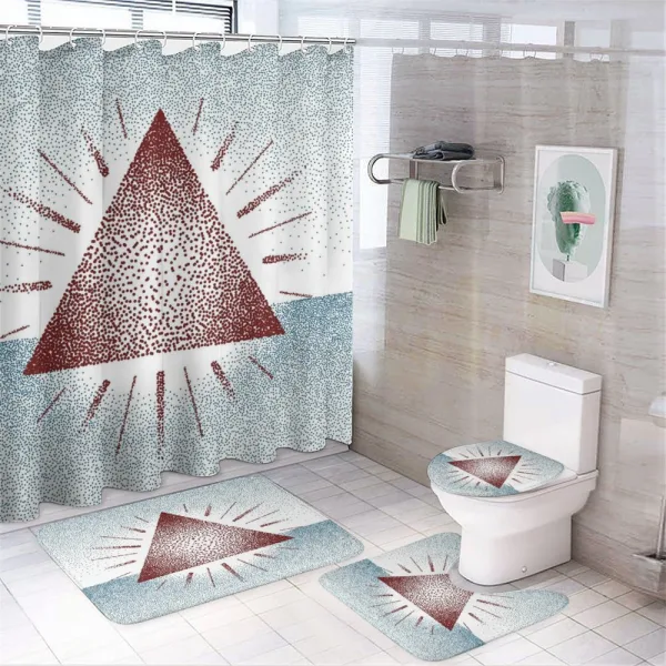 Dots Retro Pyramid on a shower curtain