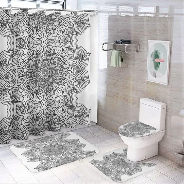 Folk Pattern Moroccan on a shower curtain