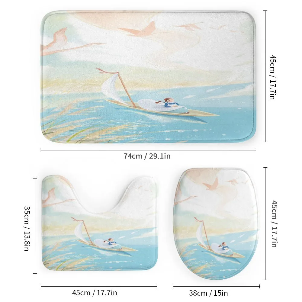 Girl in Boat on Lake Birds — Detail 1