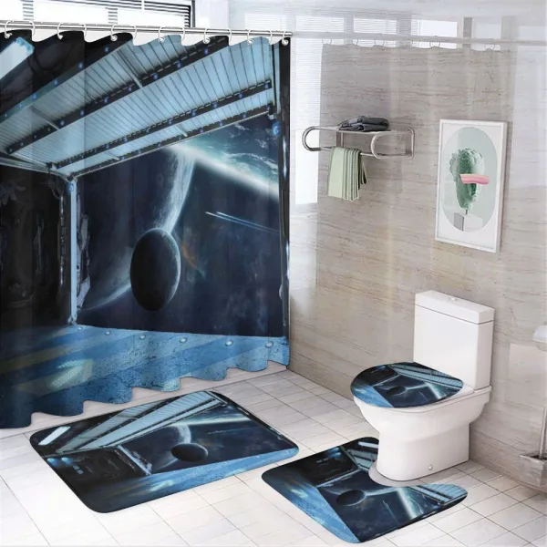 Moon Planet Scene on a shower curtain