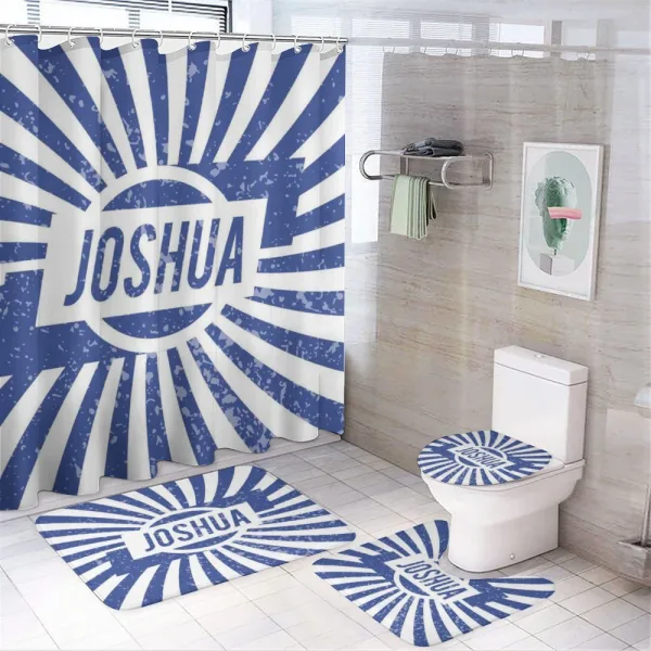 Navy Blue Worn Look on a shower curtain