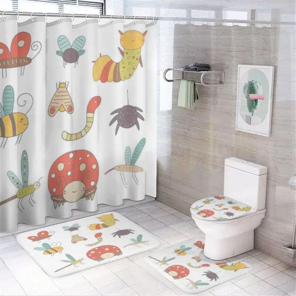 Nursery Doodle Bugs on a shower curtain