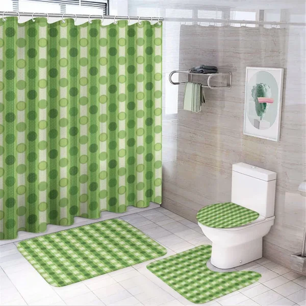 Polka Dots Striped Retro on a shower curtain