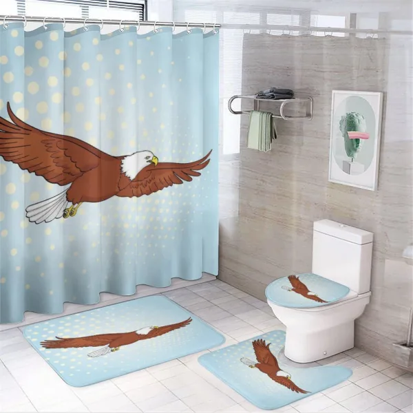 Pop Art Comic Falcon Bird on a shower curtain