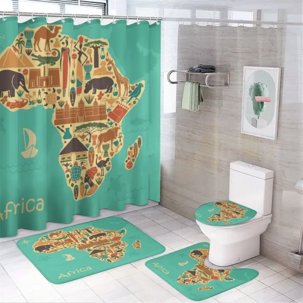 Savannah Map Tribal on a shower curtain