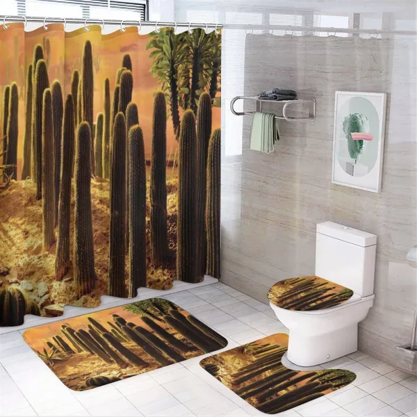 Sunset in Wild Desert on a shower curtain