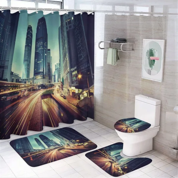 Traffic Hong Kong City on a shower curtain