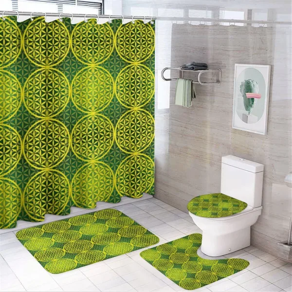 Vivid Flower of Life on a shower curtain