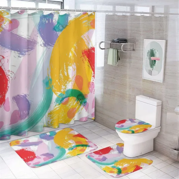 Watercolor Brushstrokes on a shower curtain