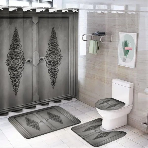 Antique Floral Pattern on a shower curtain