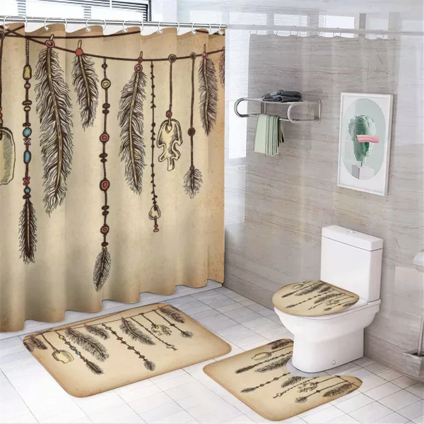 Bohemian Feathers on a shower curtain