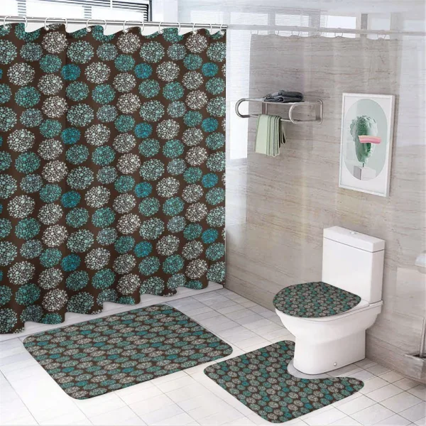 Dots and Circles on a shower curtain