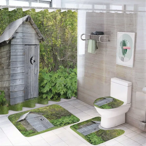 Farm Cottage Forest on a shower curtain