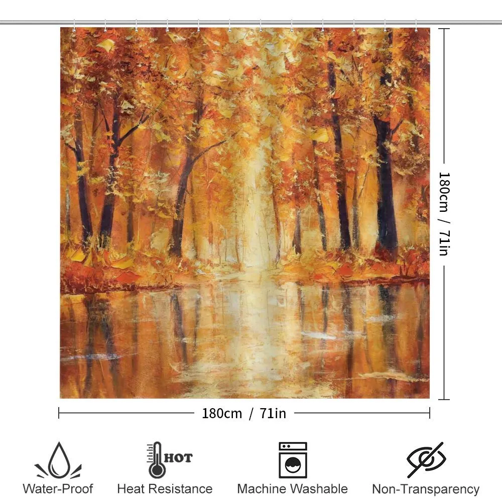 Forest Lake Fall Trees — Detail 2