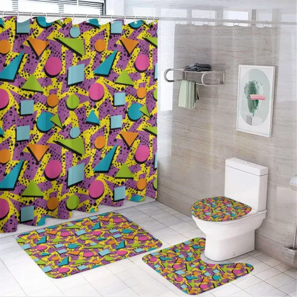 Funky Geometric Style on a shower curtain