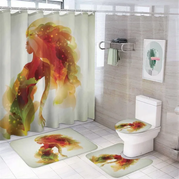 Girl Abstract Lady on a shower curtain