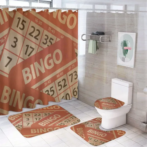 Graphic Game Cards Pile on a shower curtain