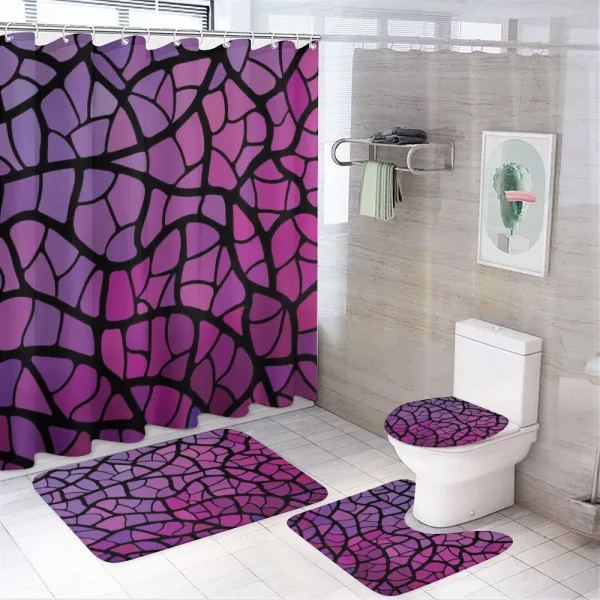 Graphic Stained Glass on a shower curtain