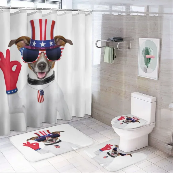 Jack Russell Dog on a shower curtain
