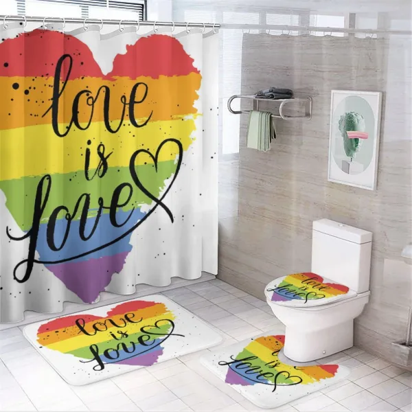 Love is Love Art LGBT on a shower curtain