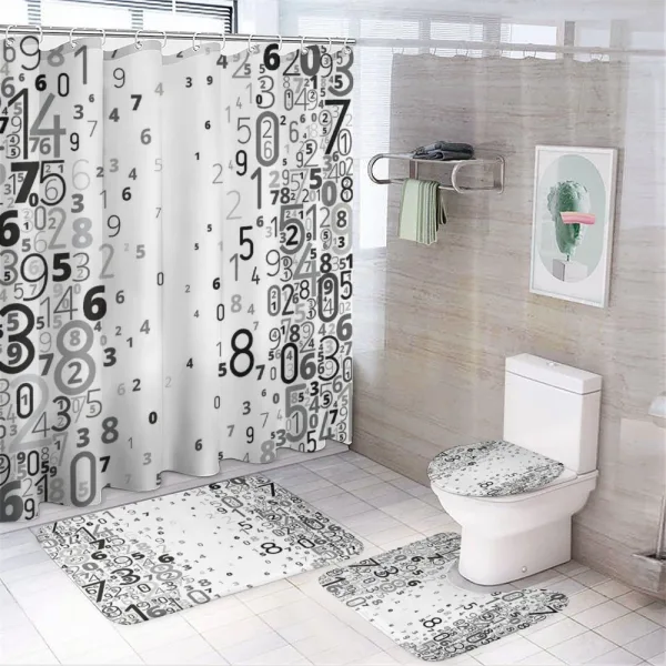 Mathematic Numbers Image on a shower curtain