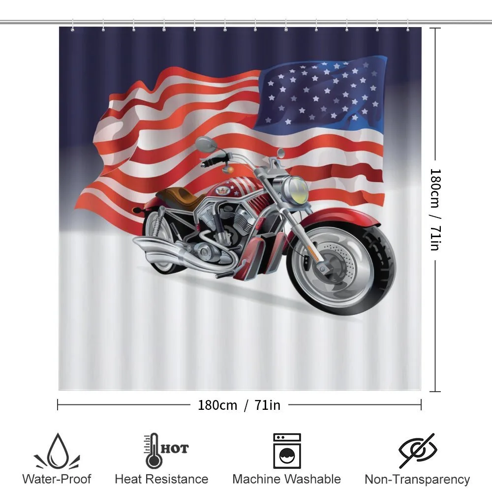 Motorbike and US Flag — Detail 2