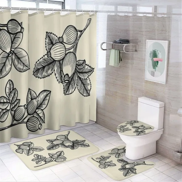 Rosa Canina Sketch on a shower curtain