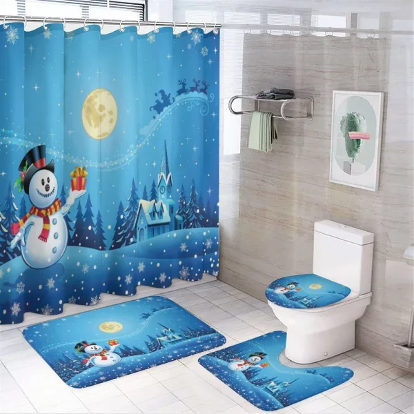 Snowman Sanra Gift on a shower curtain